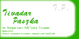 tivadar paszka business card